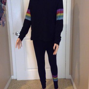 Sundry tracksuit black with rainbow size 0